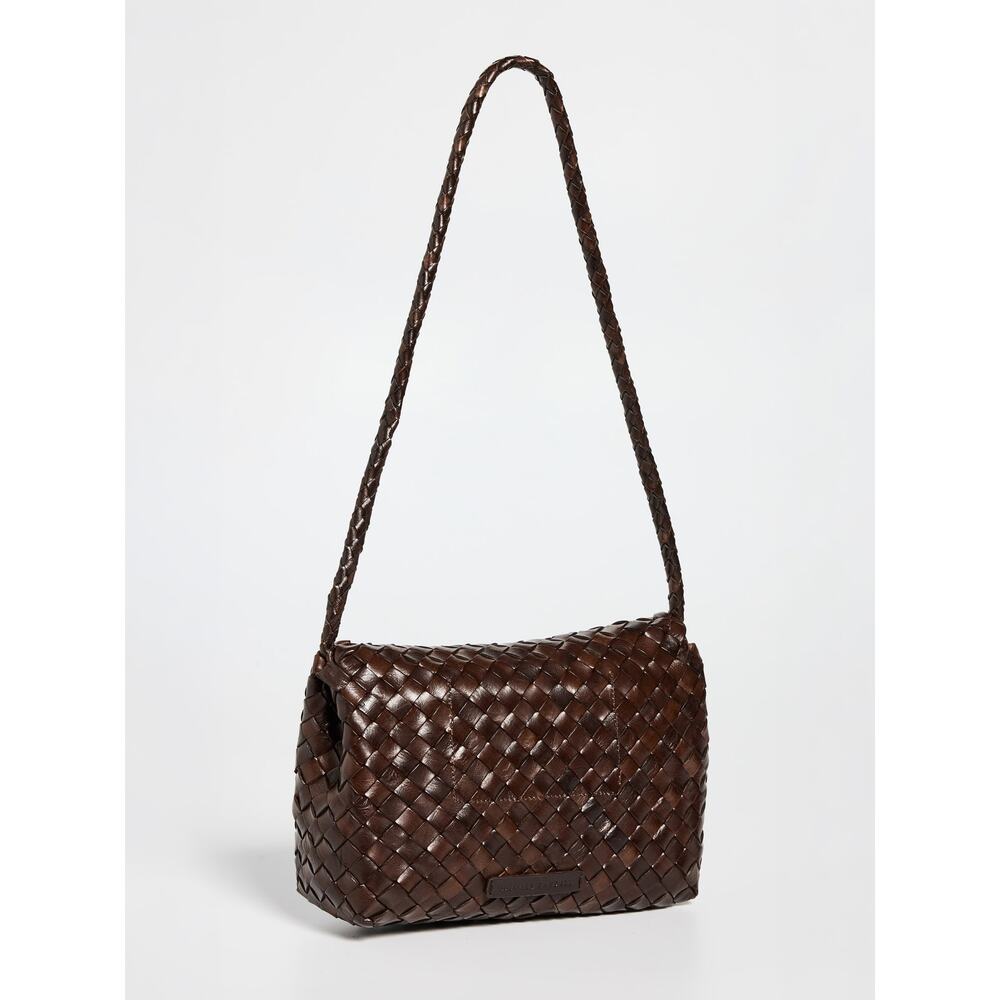 Loeffler Randall Billie Woven Leather Shoulder Bag Chocolate NWT - Picture 7 of 9